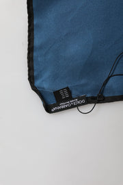 Dolce & Gabbana Blue DG Crown Silk Square Men Foulard Scarf