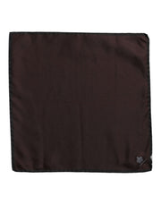 Dolce & Gabbana Brown DG Crown Silk Square Men Foulard Scarf