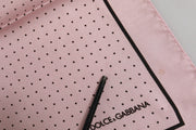 Dolce & Gabbana Beige Dotted Silk Square Men Foulard Scarf
