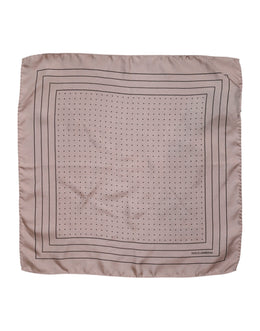 Dolce & Gabbana Beige Dotted Silk Square Men Foulard Scarf