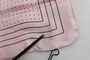 Dolce & Gabbana Beige Dotted Silk Square Men Foulard Scarf