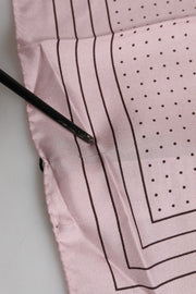 Dolce & Gabbana Beige Dotted Silk Square Men Foulard Scarf