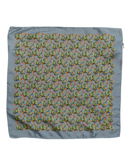 Dolce & Gabbana Gray Green Cactus Print Square Foulard Scarf