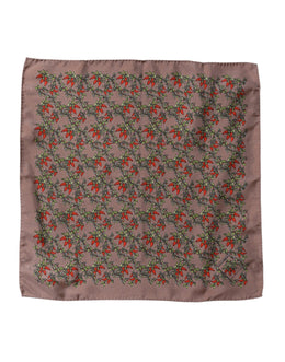 Dolce & Gabbana Brown Chili Print Silk Square Foulard Scarf