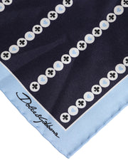 Dolce & Gabbana Blue Printed Silk Square Men Foulard Scarf