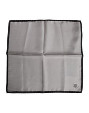 Dolce & Gabbana Gray DG Crown Silk Square Men Foulard Scarf