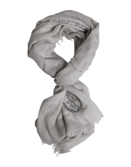 Dolce & Gabbana Gray DG Crown Neck Warmer Wrap Shawl Scarf