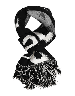 Dolce & Gabbana Black Logo Neck Warmer Wrap Men Shawl Scarf