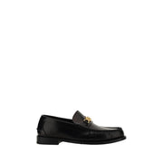 Versace Black Calf Leather Bos Taurus Slip-On Loafers