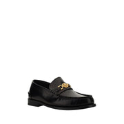 Versace Black Calf Leather Bos Taurus Slip-On Loafers