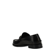 Versace Black Calf Leather Bos Taurus Slip-On Loafers
