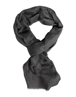 Dolce & Gabbana Gray Logo Print Neck Warmer Wrap Shawl Scarf