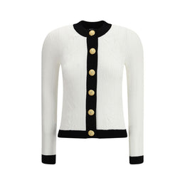 Balmain White Viscose Cardigan