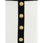 Balmain White Viscose Mini Skirt