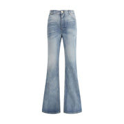 Balmain Blue Cotton Flared Jeans