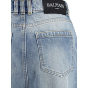 Balmain Blue Cotton Flared Jeans