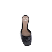 Valentino Garavani Black Calf Leather Bos Taurus Sandals