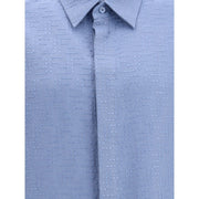 Fendi Light Blue Linen Shortsleeve Shirt