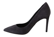 Dolce & Gabbana Gray Suede Leather Stiletto  Shoes Heels