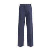 Fendi Blue Cotton Casual Pants