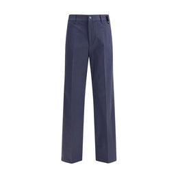 Fendi Blue Cotton Casual Pants