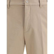 Fendi Brown Cotton Casual Pants