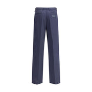 Fendi Blue Cotton Casual Pants