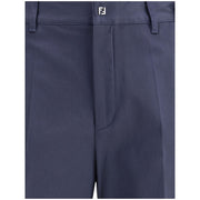 Fendi Blue Cotton Casual Pants