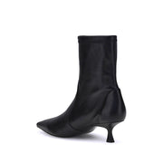 Stuart Weitzman Black Calf Leather Bos Taurus Ankle Boots