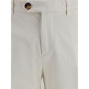 Brunello Cucinelli White Cotton Casual Pants