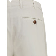 Brunello Cucinelli White Cotton Casual Pants