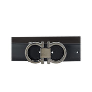 Ferragamo Black Calf Leather Bos Taurus Regular Belt