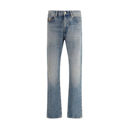 Versace Blue Cotton Straight-Leg Jeans