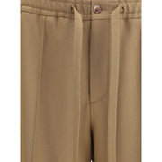 Valentino Brown Polyester Casual Pants