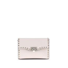 Valentino Garavani Cream Calf Leather Bos Taurus Shoulder Bag