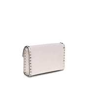 Valentino Garavani Cream Calf Leather Bos Taurus Shoulder Bag
