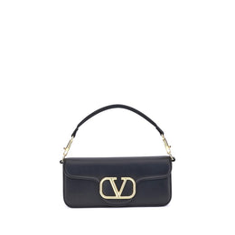 Valentino Garavani Black Calf Leather Bos Taurus Shoulder Bag