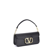 Valentino Garavani Black Calf Leather Bos Taurus Shoulder Bag