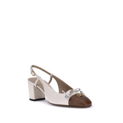 Valentino Garavani White Calf Leather Bos Taurus Mid Heel Pumps