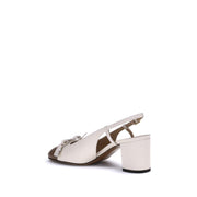 Valentino Garavani White Calf Leather Bos Taurus Mid Heel Pumps