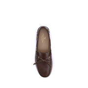 Valentino Garavani Brown Calf Leather Bos Taurus Slip-On Loafers