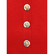 Balmain Red Fleece Wool Top