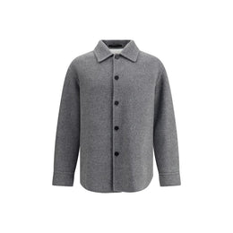 Jil Sander Gray Fleece Wool Coat