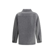 Jil Sander Gray Fleece Wool Coat