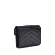 Saint Laurent Black Calf Leather Bos Taurus Wallet