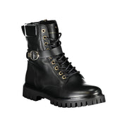 Tommy Hilfiger Black Leather Women Boot