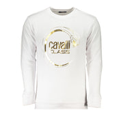 Cavalli Class White Cotton Men Sweater