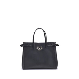 Valentino Garavani Black Calf Leather Bos Taurus Shoulder Bag