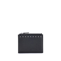 Valentino Garavani Black Calf Leather Bos Taurus Wallet