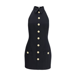 Balmain Black Fleece Wool Casual Dress